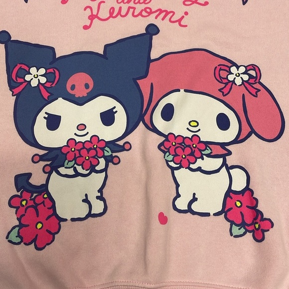 NWOT Sanrio My Melody and Kuromi Graphic Crewneck Sweatshirt Embellished S - Picture 13 of 16